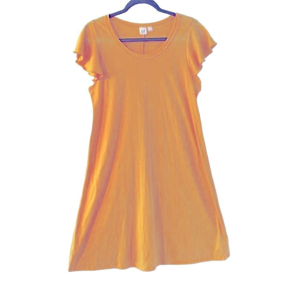 GAP yellow scoop neck flutter sleeve spring & summer dress M